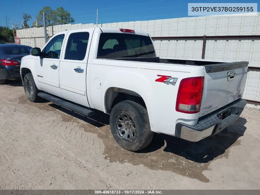 2011 GMC Sierra 1500 Sle VIN: 3GTP2VE37BG259155 Lot: 40618733