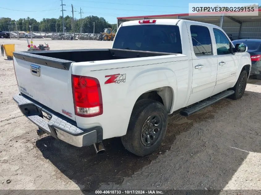 2011 GMC Sierra 1500 Sle VIN: 3GTP2VE37BG259155 Lot: 40618733