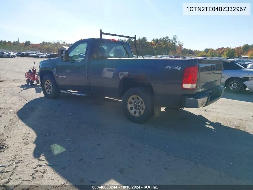 2011 GMC Sierra 1500 Work Truck VIN: 1GTN2TE04BZ332967 Lot: 40633244