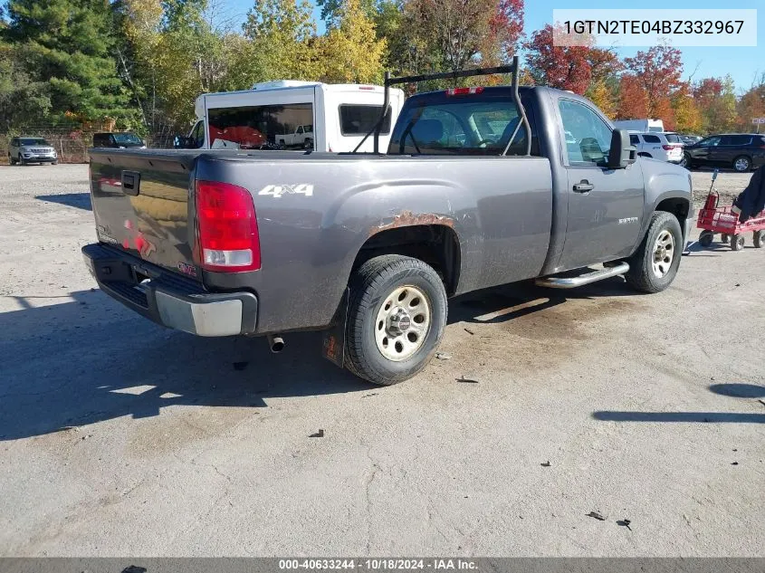 2011 GMC Sierra 1500 Work Truck VIN: 1GTN2TE04BZ332967 Lot: 40633244