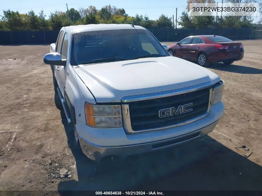 2011 GMC Sierra K1500 Slt VIN: 3GTP2WE33BG374230 Lot: 40654638