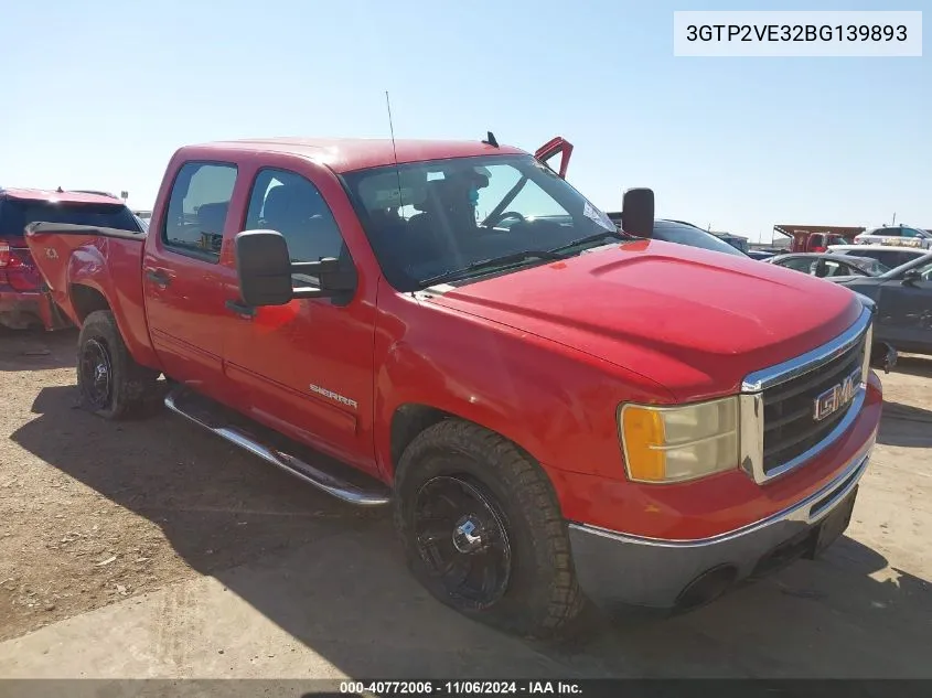 2011 GMC Sierra 1500 Sle VIN: 3GTP2VE32BG139893 Lot: 40772006