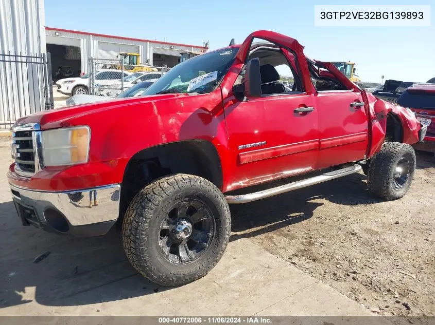 2011 GMC Sierra 1500 Sle VIN: 3GTP2VE32BG139893 Lot: 40772006