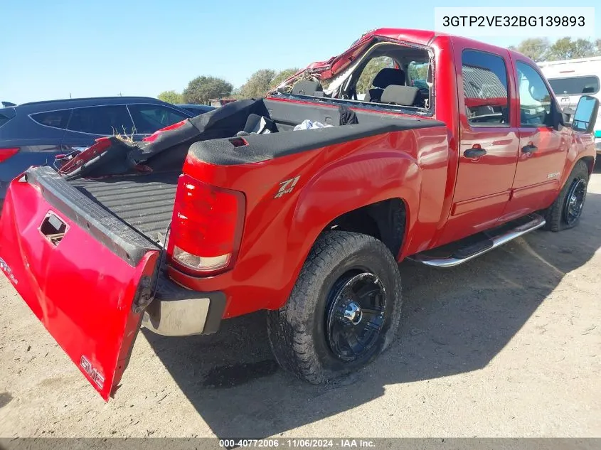 2011 GMC Sierra 1500 Sle VIN: 3GTP2VE32BG139893 Lot: 40772006