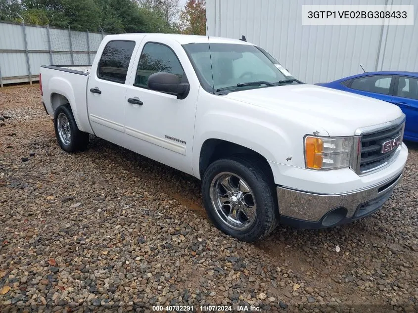 2011 GMC Sierra 1500 Sle VIN: 3GTP1VE02BG308433 Lot: 40782291