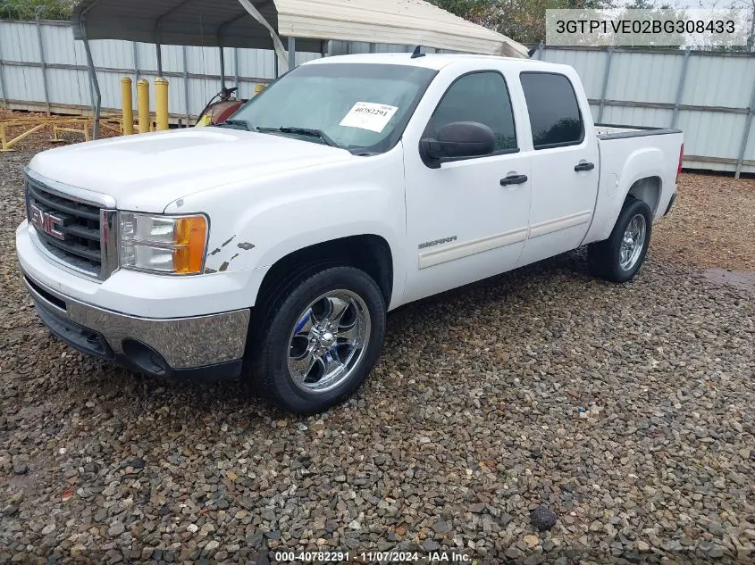 2011 GMC Sierra 1500 Sle VIN: 3GTP1VE02BG308433 Lot: 40782291