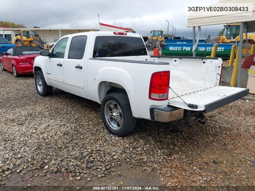 2011 GMC Sierra 1500 Sle VIN: 3GTP1VE02BG308433 Lot: 40782291