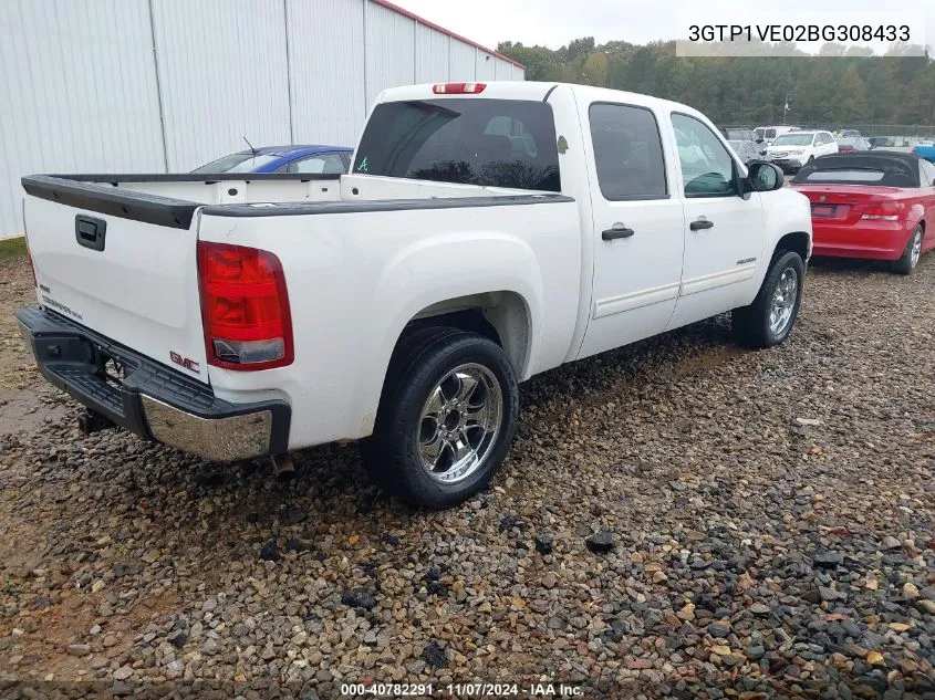 2011 GMC Sierra 1500 Sle VIN: 3GTP1VE02BG308433 Lot: 40782291