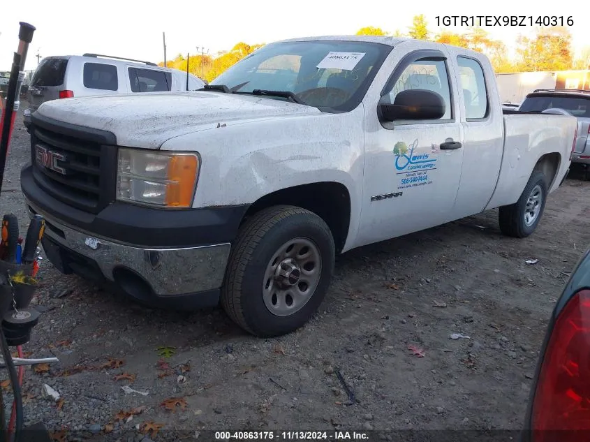 2011 GMC Sierra 1500 Work Truck VIN: 1GTR1TEX9BZ140316 Lot: 40863175