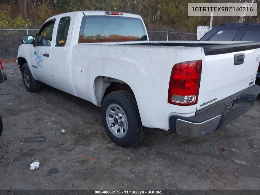 2011 GMC Sierra 1500 Work Truck VIN: 1GTR1TEX9BZ140316 Lot: 40863175