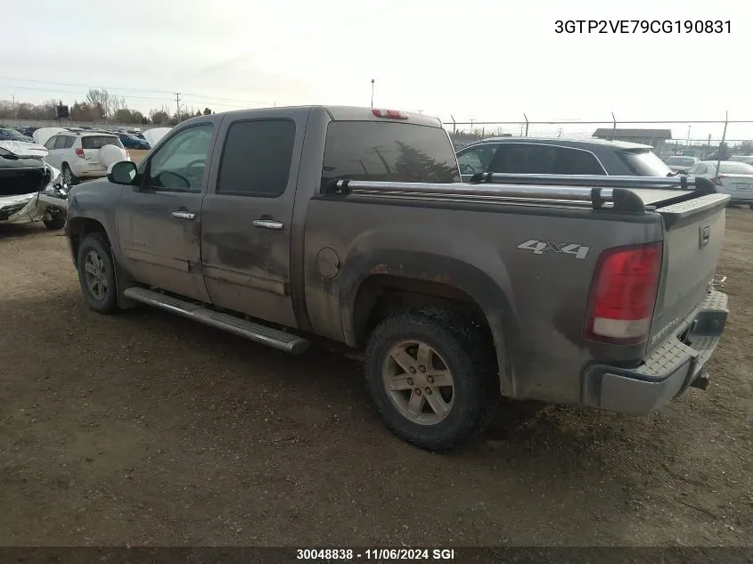 2012 GMC Sierra K1500 Sle VIN: 3GTP2VE79CG190831 Lot: 30048838