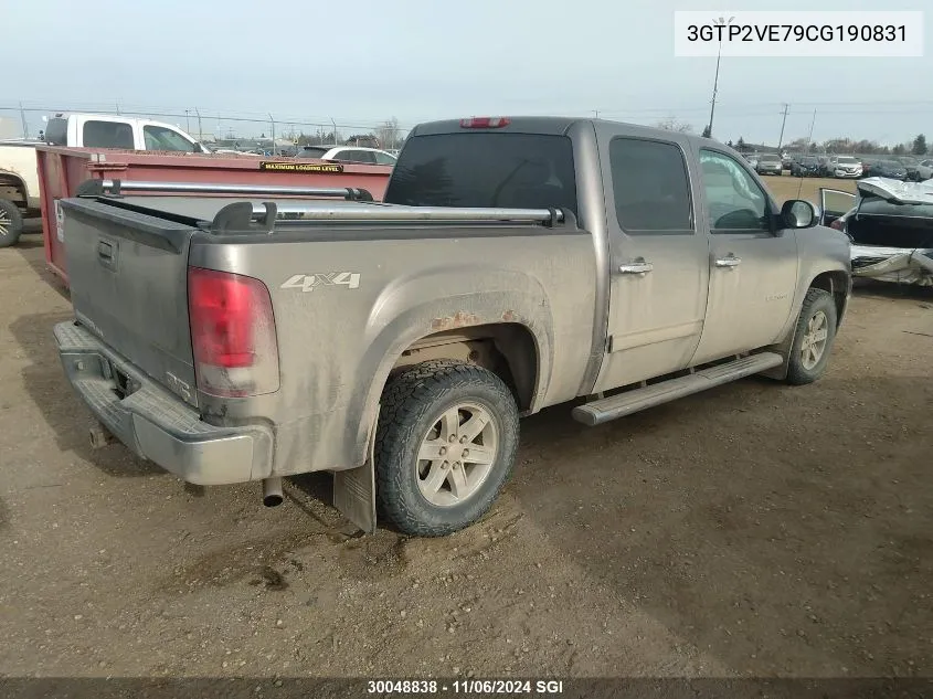 2012 GMC Sierra K1500 Sle VIN: 3GTP2VE79CG190831 Lot: 30048838