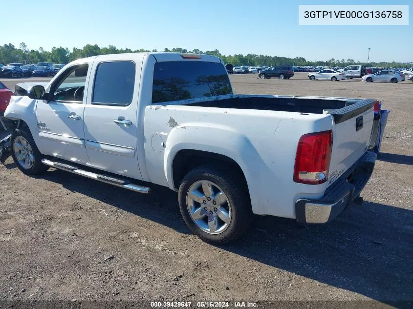 3GTP1VE00CG136758 2012 GMC Sierra 1500 Sle