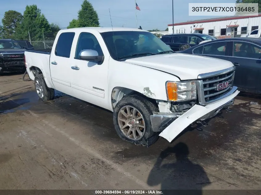 2012 GMC Sierra 1500 Sle VIN: 3GTP2VE7XCG136485 Lot: 39694594