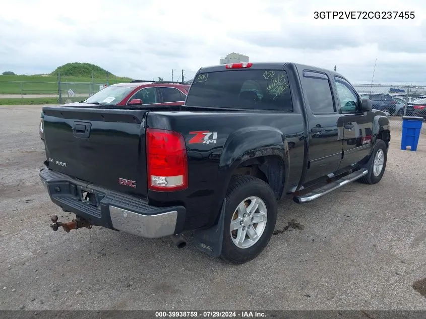 2012 GMC Sierra 1500 Sle VIN: 3GTP2VE72CG237455 Lot: 39938759