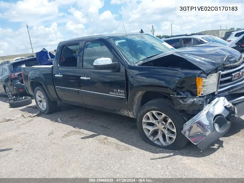 2012 GMC Sierra 1500 Sle VIN: 3GTP1VE02CG170183 Lot: 39966929