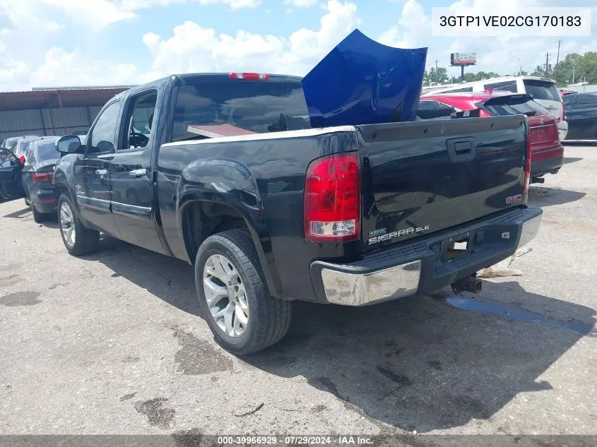 2012 GMC Sierra 1500 Sle VIN: 3GTP1VE02CG170183 Lot: 39966929