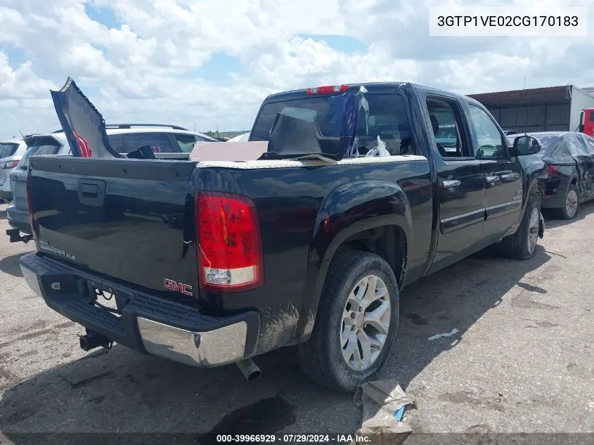 2012 GMC Sierra 1500 Sle VIN: 3GTP1VE02CG170183 Lot: 39966929