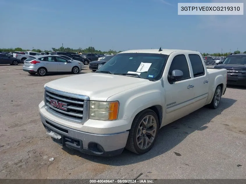 2012 GMC Sierra 1500 Sle VIN: 3GTP1VE0XCG219310 Lot: 40049647