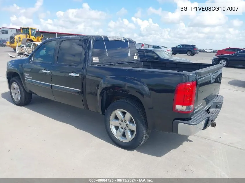 2012 GMC Sierra 1500 C1500 Sle VIN: 3GTP1VE08CG107007 Lot: 40084725