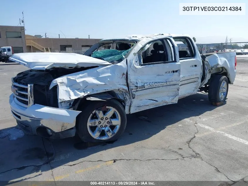 2012 GMC Sierra 1500 Sle VIN: 3GTP1VE03CG214384 Lot: 40214113