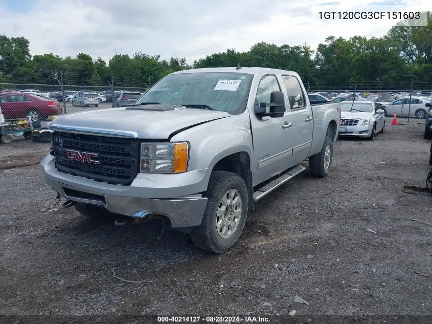 2012 GMC Sierra 2500Hd Sle VIN: 1GT120CG3CF151603 Lot: 40214127