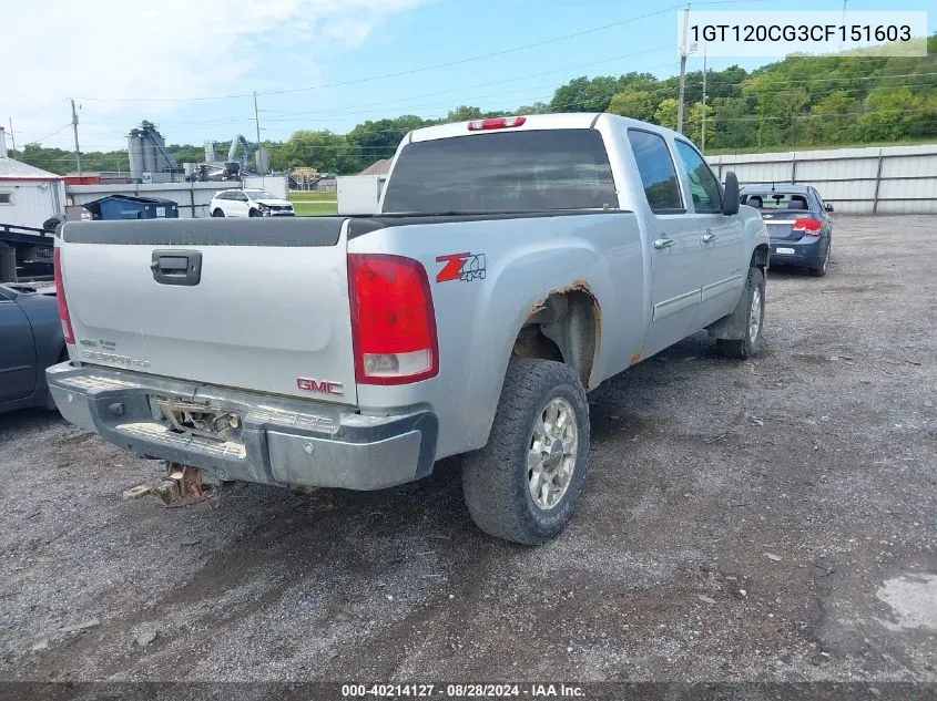 2012 GMC Sierra 2500Hd Sle VIN: 1GT120CG3CF151603 Lot: 40214127