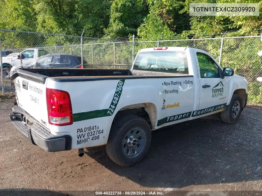 2012 GMC Sierra 1500 Work Truck VIN: 1GTN1TEX4CZ309920 Lot: 40222738