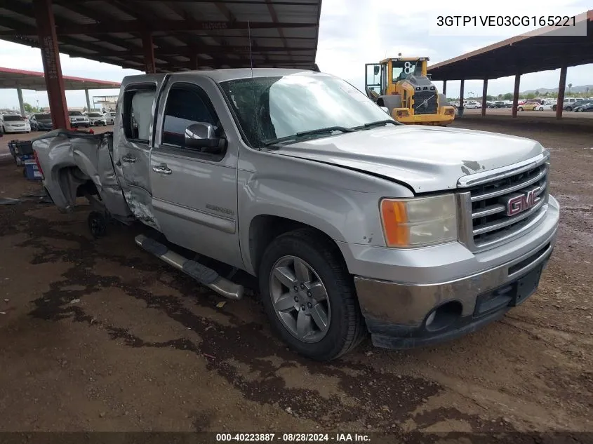 2012 GMC Sierra 1500 Sle VIN: 3GTP1VE03CG165221 Lot: 40223887