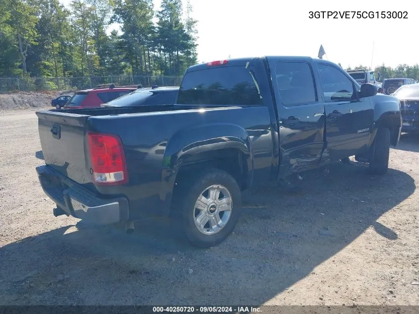 2012 GMC Sierra 1500 Sle VIN: 3GTP2VE75CG153002 Lot: 40250720