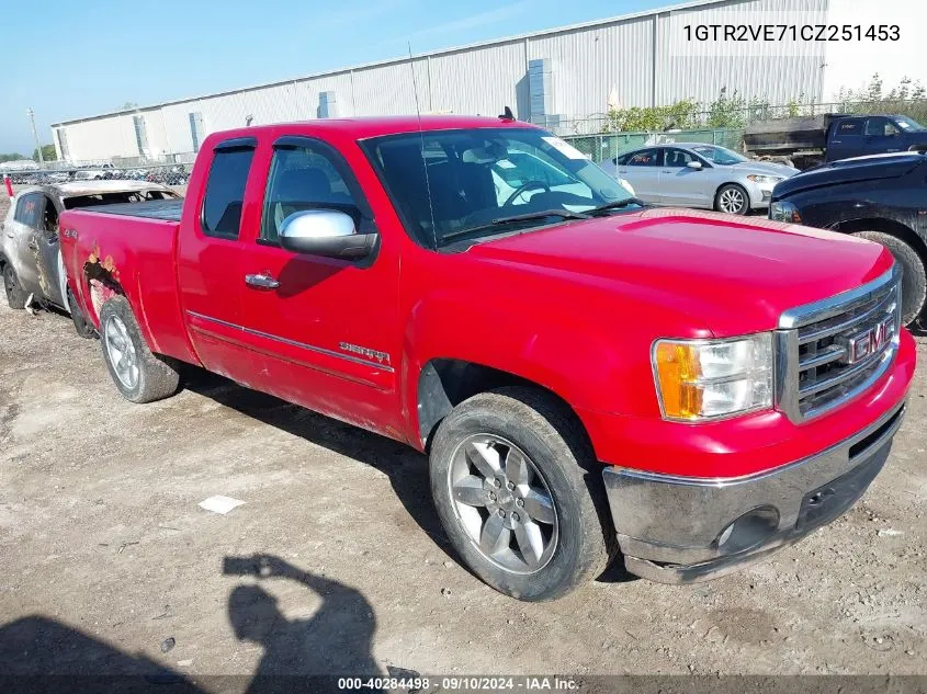 2012 GMC Sierra K1500 Sle VIN: 1GTR2VE71CZ251453 Lot: 40284498