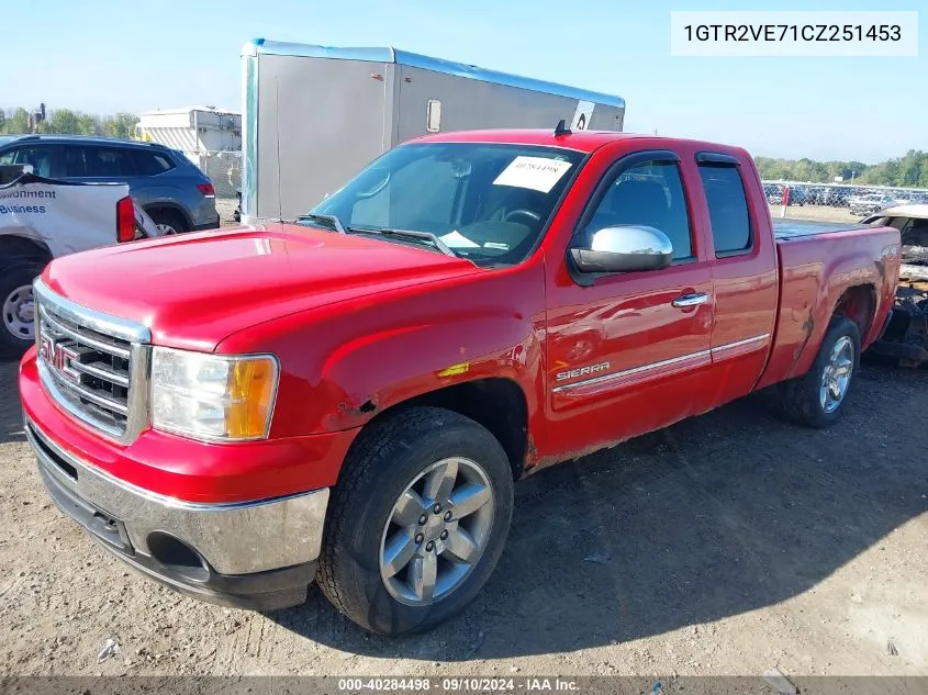 1GTR2VE71CZ251453 2012 GMC Sierra K1500 Sle