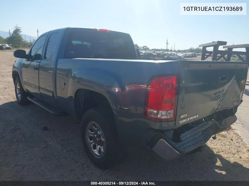 2012 GMC Sierra C1500 Sl VIN: 1GTR1UEA1CZ193689 Lot: 40305214