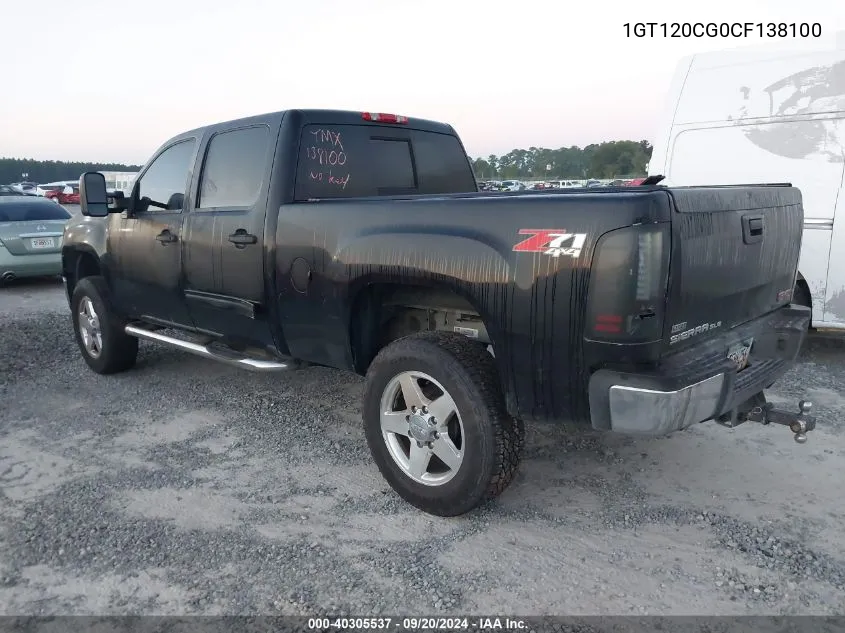 2012 GMC Sierra 2500Hd Sle VIN: 1GT120CG0CF138100 Lot: 40305537