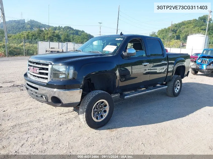 2012 GMC Sierra 1500 Sle VIN: 3GTP2VE73CG311403 Lot: 40313464