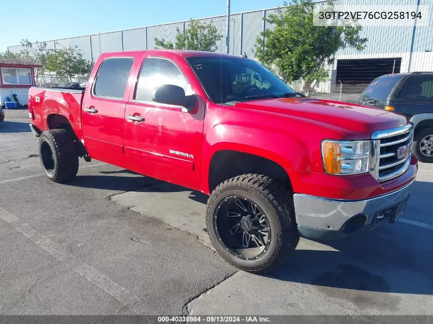 2012 GMC Sierra 1500 Sle VIN: 3GTP2VE76CG258194 Lot: 40338984