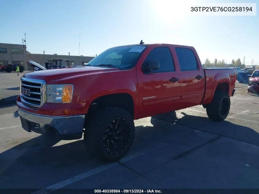 3GTP2VE76CG258194 2012 GMC Sierra 1500 Sle