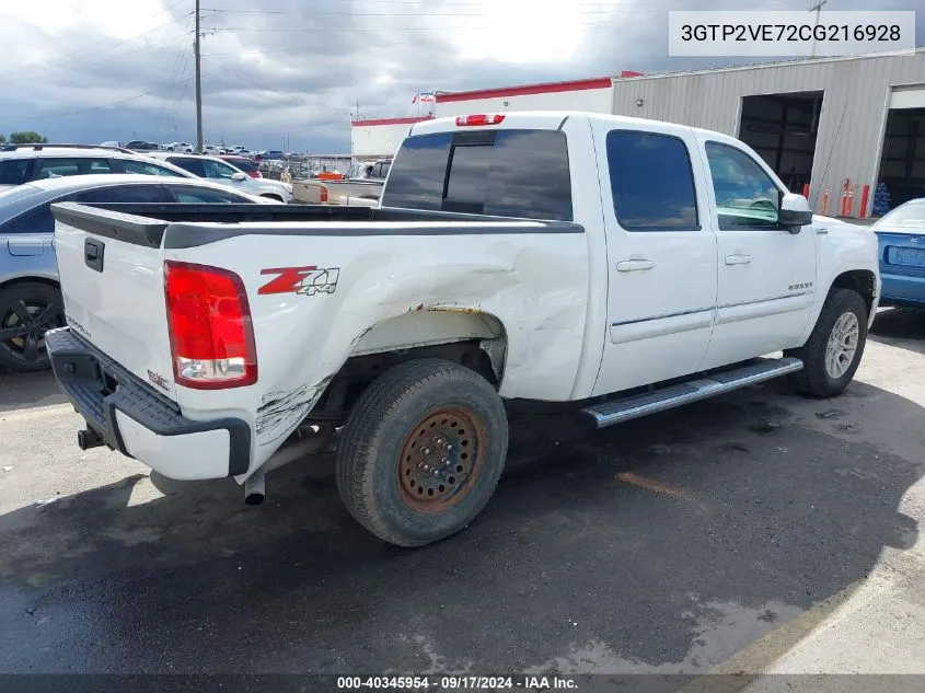 2012 GMC Sierra 1500 Sle VIN: 3GTP2VE72CG216928 Lot: 40345954