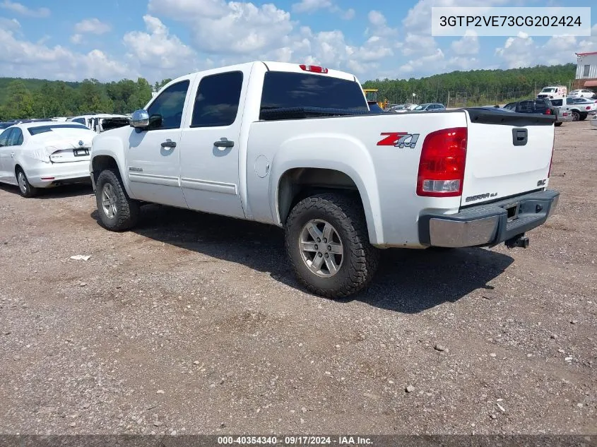 2012 GMC Sierra 1500 Sle VIN: 3GTP2VE73CG202424 Lot: 40354340