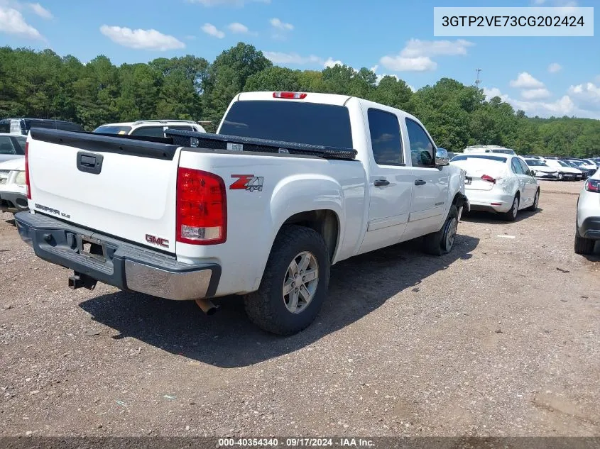 2012 GMC Sierra 1500 Sle VIN: 3GTP2VE73CG202424 Lot: 40354340