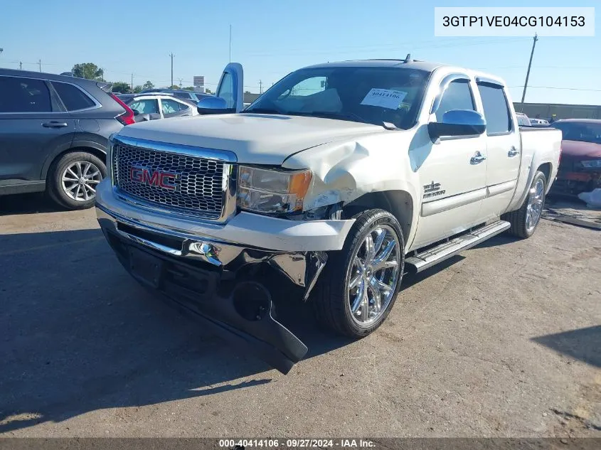 2012 GMC Sierra 1500 Sle VIN: 3GTP1VE04CG104153 Lot: 40414106