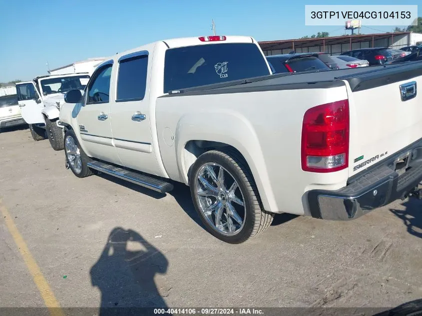 2012 GMC Sierra 1500 Sle VIN: 3GTP1VE04CG104153 Lot: 40414106