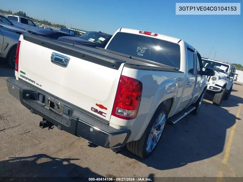 2012 GMC Sierra 1500 Sle VIN: 3GTP1VE04CG104153 Lot: 40414106