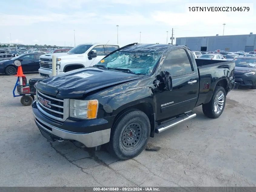 1GTN1VE0XCZ104679 2012 GMC Sierra 1500 Sle