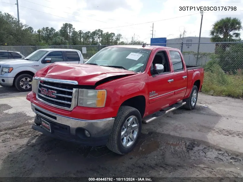 2012 GMC Sierra 1500 Sle VIN: 3GTP1VE03CG176798 Lot: 40445792