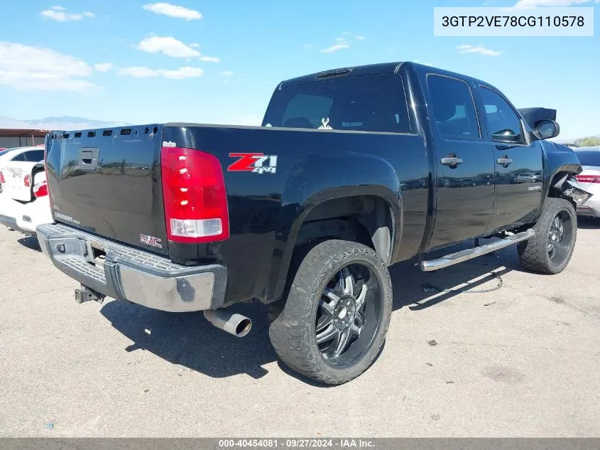 2012 GMC Sierra 1500 Sle VIN: 3GTP2VE78CG110578 Lot: 40454081