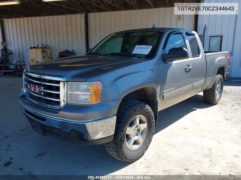 2012 GMC Sierra 1500 Sle VIN: 1GTR2VE70CZ344643 Lot: 40492101