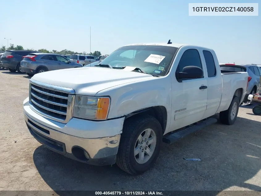 2012 GMC Sierra 1500 Sle VIN: 1GTR1VE02CZ140058 Lot: 40545779