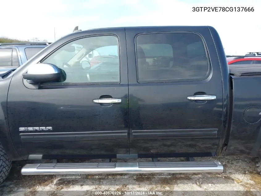 2012 GMC Sierra K1500 Sle VIN: 3GTP2VE78CG137666 Lot: 40576926