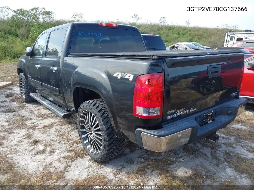 2012 GMC Sierra K1500 Sle VIN: 3GTP2VE78CG137666 Lot: 40576926